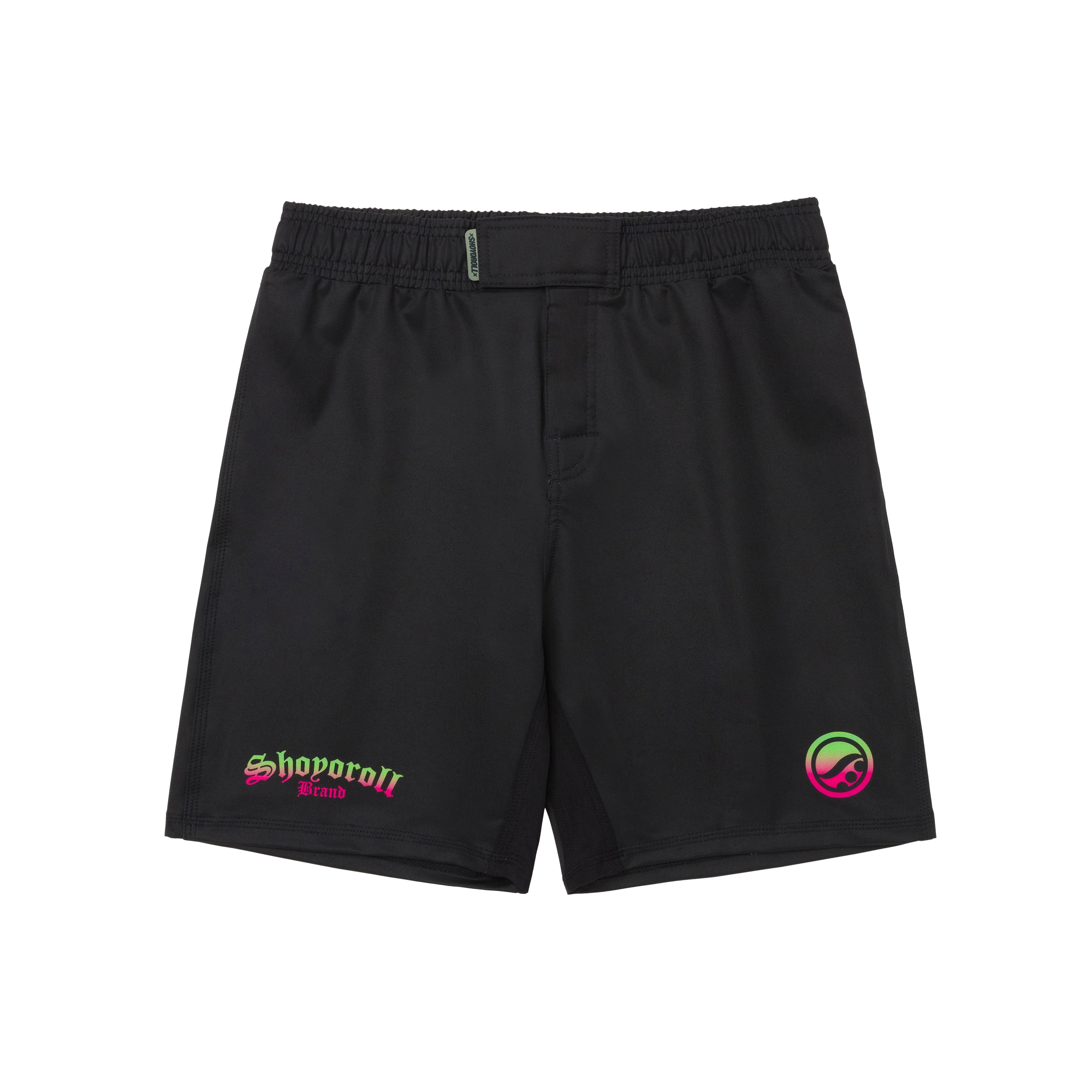 Retro Gradient Training Fitted Shorts (Green-Pink)